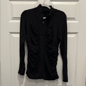 Lululemon Black Ruched Long Sleeve zip - 10